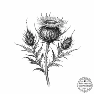 Thistle - эскиз тату (№1753927050_0, 31.07.2025 01:57) — tattoo-photo.ru