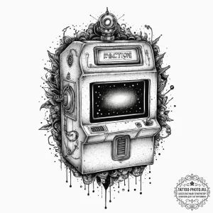 Tattoo design a classic arcade machine transf... - эскиз тату (№1753928600_0, 31.07.2025 02:23) — tattoo-photo.ru