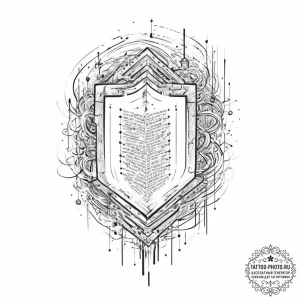 Tattoo sketch a hacker's code flowing down a... - эскиз тату (№1753932680_0, 31.07.2025 03:31) — tattoo-photo.ru