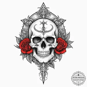 Satan, ink illustration for tattoo, chicano t... - эскиз тату (№1753933649_0, 31.07.2025 03:47) — tattoo-photo.ru