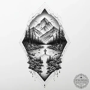 Tattoo design a powerful dam, holding back im... - эскиз тату (№1753933843_0, 31.07.2025 03:50) — tattoo-photo.ru