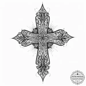 Tattoo design a single, small, unadorned cros... - эскиз тату (№1753934427_0, 31.07.2025 04:00) — tattoo-photo.ru