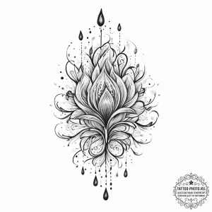 A realistic image of ink drops spreading in c... - эскиз тату (№1753935398_0, 31.07.2025 04:16) — tattoo-photo.ru