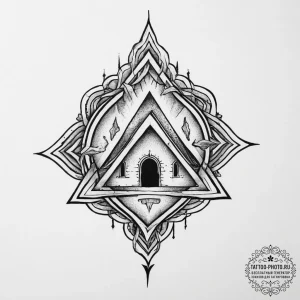 98. tattoo sketch: "bereginya" rune with a sm... - эскиз тату (№1753936760_0, 31.07.2025 04:39) — tattoo-photo.ru