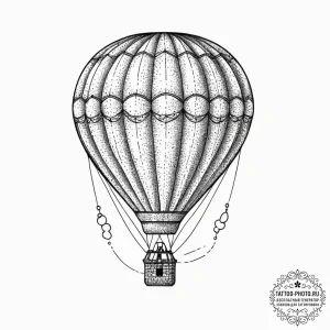 Tattoo design a small, cartoonish hot air bal... - эскиз тату (№1753938514_0, 31.07.2025 05:08) — tattoo-photo.ru