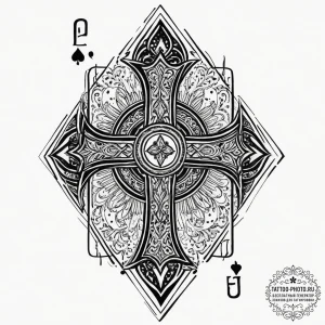 Playing cards, tattoo line art, on a clean wh... - эскиз тату (№1753938708_0, 31.07.2025 05:11) — tattoo-photo.ru