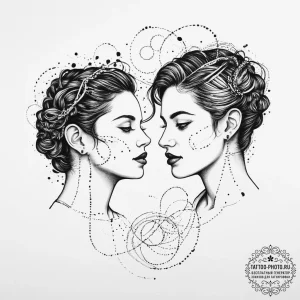 Tattoo sketch "i think" text for gemini, with... - эскиз тату (№1753938901_0, 31.07.2025 05:15) — tattoo-photo.ru