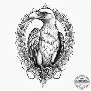 Vulture, ink illustration for tattoo, soft wh... - эскиз тату (№1753939680_0, 31.07.2025 05:28) — tattoo-photo.ru