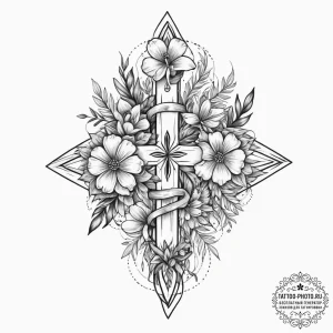 Tattoo sketch a delicate bouquet where each f... - эскиз тату (№1753942009_0, 31.07.2025 06:06) — tattoo-photo.ru