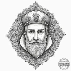 St. nicholas, tattoo line art, on a clean whi... - эскиз тату (№1753943178_0, 31.07.2025 06:26) — tattoo-photo.ru