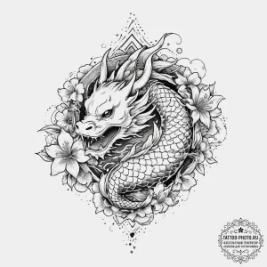 Heraldic lily, tattoo drawing outline, irezum... - эскиз тату (№1753944543_0, 31.07.2025 06:49) — tattoo-photo.ru