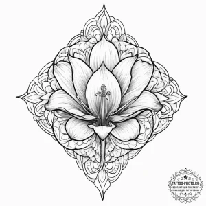 Pitcher plant, ink illustration for tattoo, o... - эскиз тату (№1753945919_0, 31.07.2025 07:11) — tattoo-photo.ru