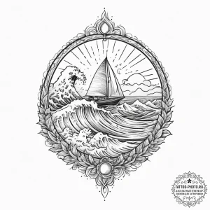 Tattoo design a tiny, subtle wave pattern., i... - эскиз тату (№1753952033_0, 31.07.2025 08:53) — tattoo-photo.ru