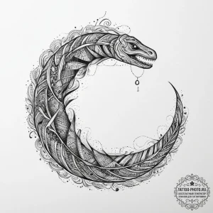 A sandworm from dune, tattoo drawing outline,... - эскиз тату (№1753952878_0, 31.07.2025 09:07) — tattoo-photo.ru