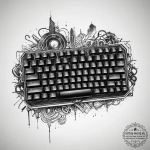 Tattoo design a gaming keyboard with custom k... - эскиз тату (№1753954473_0, 31.07.2025 09:34) — tattoo-photo.ru