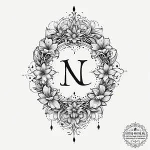 121. tattoo sketch: the rune "lelya," with fl... - эскиз тату (№1753954666_0, 31.07.2025 09:37) — tattoo-photo.ru