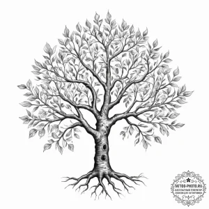 Tattoo sketch a "family tree" where names are... - эскиз тату (№1753956036_0, 31.07.2025 10:00) — tattoo-photo.ru