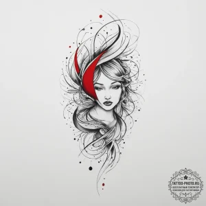 Tattoo design a flowing line that subtly high... - эскиз тату (№1753957595_0, 31.07.2025 10:26) — tattoo-photo.ru