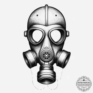 Tattoo sketch a minimalist gas mask silhouett... - эскиз тату (№1753957789_0, 31.07.2025 10:29) — tattoo-photo.ru