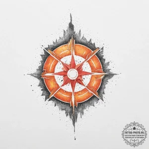 Tattoo sketch: watercolor splashes of orange,... - эскиз тату (№1753960922_0, 31.07.2025 11:22) — tattoo-photo.ru