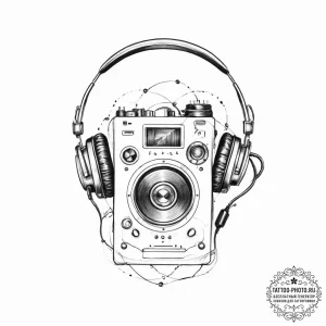 Music player - эскиз тату (№1753961314_0, 31.07.2025 11:28) — tattoo-photo.ru