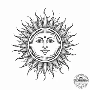 Tattoo sketch a stylized representation of th... - эскиз тату (№1753962292_0, 31.07.2025 11:44) — tattoo-photo.ru