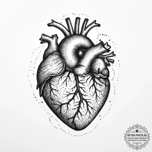 Anatomical heart, tattoo drawing outline, on... - эскиз тату (№1753962484_0, 31.07.2025 11:48) — tattoo-photo.ru