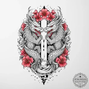 Tattoo sketch gemini figures as ancient shama... - эскиз тату (№1753962682_0, 31.07.2025 11:51) — tattoo-photo.ru