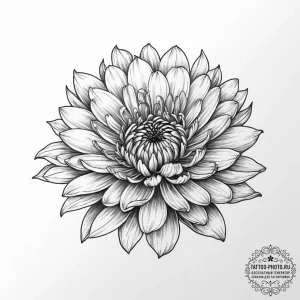 Chrysanthemum - эскиз тату (№1753974513_0, 31.07.2025 15:08) — tattoo-photo.ru