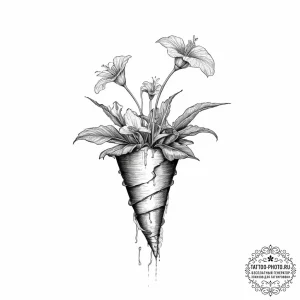 A venus flytrap closing - эскиз тату (№1753975926_0, 31.07.2025 15:32) — tattoo-photo.ru