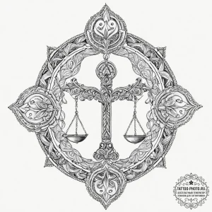 Tattoo sketch the glyph for libra (7th house)... - эскиз тату (№1753977322_0, 31.07.2025 15:55) — tattoo-photo.ru