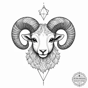 Tattoo sketch a chibi-style aries ram looking... - эскиз тату (№1753977520_0, 31.07.2025 15:58) — tattoo-photo.ru