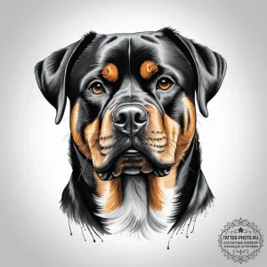Rottweiler - эскиз тату (№1753979504_0, 31.07.2025 16:31) — tattoo-photo.ru