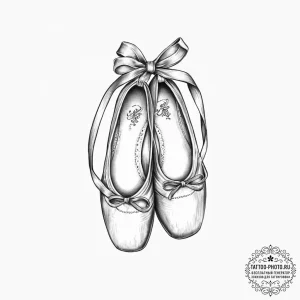 Tattoo design a graceful ballet slipper with... - эскиз тату (№1753980097_0, 31.07.2025 16:41) — tattoo-photo.ru