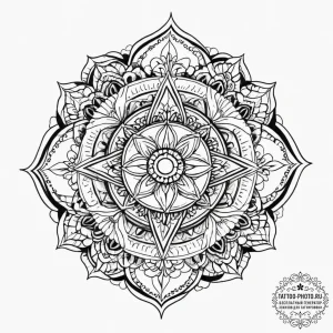 Tattoo design a minimalist 'quest' icon linew... - эскиз тату (№1753981849_0, 31.07.2025 17:10) — tattoo-photo.ru