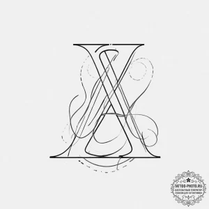 Tattoo sketch a custom initial font created f... - эскиз тату (№1753982880_0, 31.07.2025 17:28) — tattoo-photo.ru