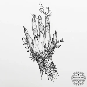 Tattoo design a delicate vine wrapping around... - эскиз тату (№1753985324_0, 31.07.2025 18:08) — tattoo-photo.ru