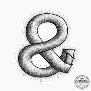 An ampersand symbol, ink illustration for tat... - эскиз тату (№1753986319_0, 31.07.2025 18:25) — tattoo-photo.ru