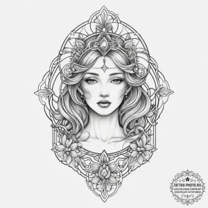Icon of god mothers, tattoo sketch design, on... - эскиз тату (№1753986530_0, 31.07.2025 18:28) — tattoo-photo.ru