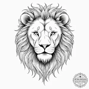 Tattoo sketch a leo lion, its face in intrica... - эскиз тату (№1753987129_0, 31.07.2025 18:38) — tattoo-photo.ru