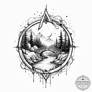 73. tattoo sketch: a "raduga" rune integrated... - эскиз тату (№1753989340_0, 31.07.2025 19:15) — tattoo-photo.ru