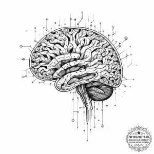 Tattoo sketch a person's brain with abstract... - эскиз тату (№1753989741_0, 31.07.2025 19:22) — tattoo-photo.ru