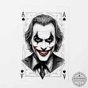 The joker's playing card - эскиз тату (№1753989942_0, 31.07.2025 19:25) — tattoo-photo.ru