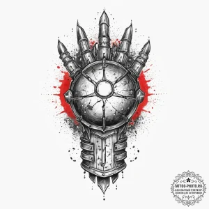 Tattoo sketch a medieval gauntlet holding a g... - эскиз тату (№1753991543_0, 31.07.2025 19:52) — tattoo-photo.ru