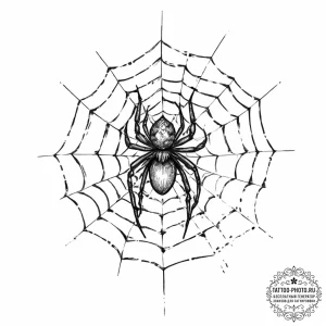 Tattoo sketch a spiderweb, delicate yet stron... - эскиз тату (№1753993157_0, 31.07.2025 20:19) — tattoo-photo.ru
