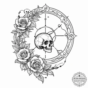 Tattoo sketch a zodiac glyph with its ruling... - эскиз тату (№1753994555_0, 31.07.2025 20:42) — tattoo-photo.ru