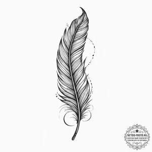 Tattoo sketch a small, elegant feather outlin... - эскиз тату (№1754001429_0, 31.07.2025 22:37) — tattoo-photo.ru