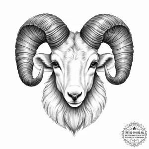 Tattoo sketch a hyperrealistic aries ram's he... - эскиз тату (№1754001625_0, 31.07.2025 22:40) — tattoo-photo.ru
