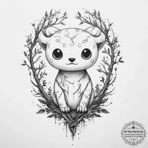The forest spirits (kodama) from princess mon... - эскиз тату (№1754001823_0, 31.07.2025 22:43) — tattoo-photo.ru