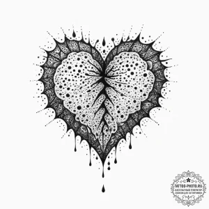 Tattoo design a stylized pixelated heart brea... - эскиз тату (№1754004376_0, 31.07.2025 23:26) — tattoo-photo.ru